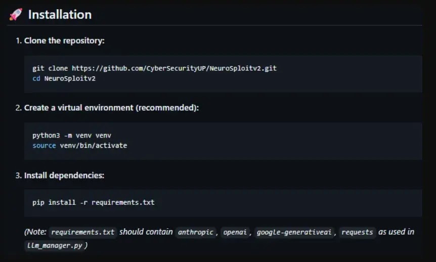 Εγκατάσταση NeuroSploit v2